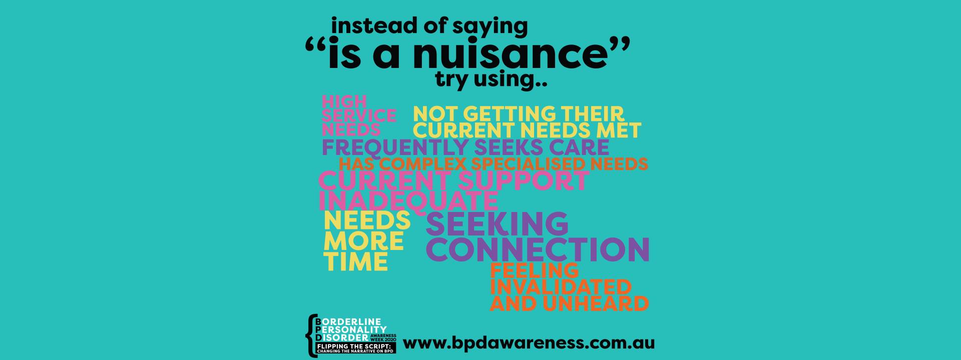 BPD Awareness Week - Not a Nuisance