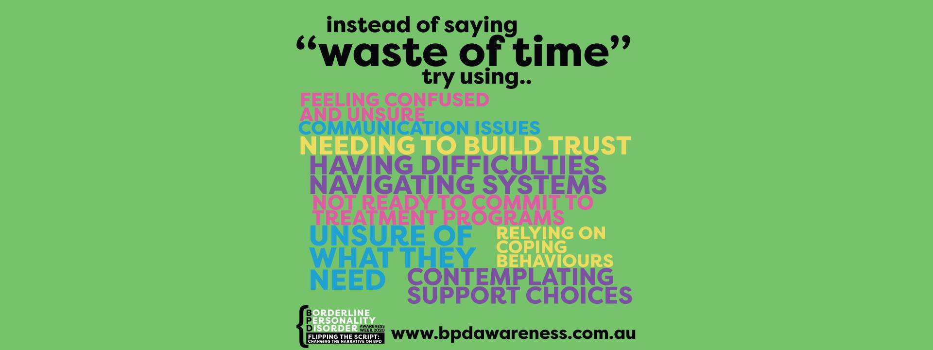 BPD Awareness Week - Not a Waste of Time